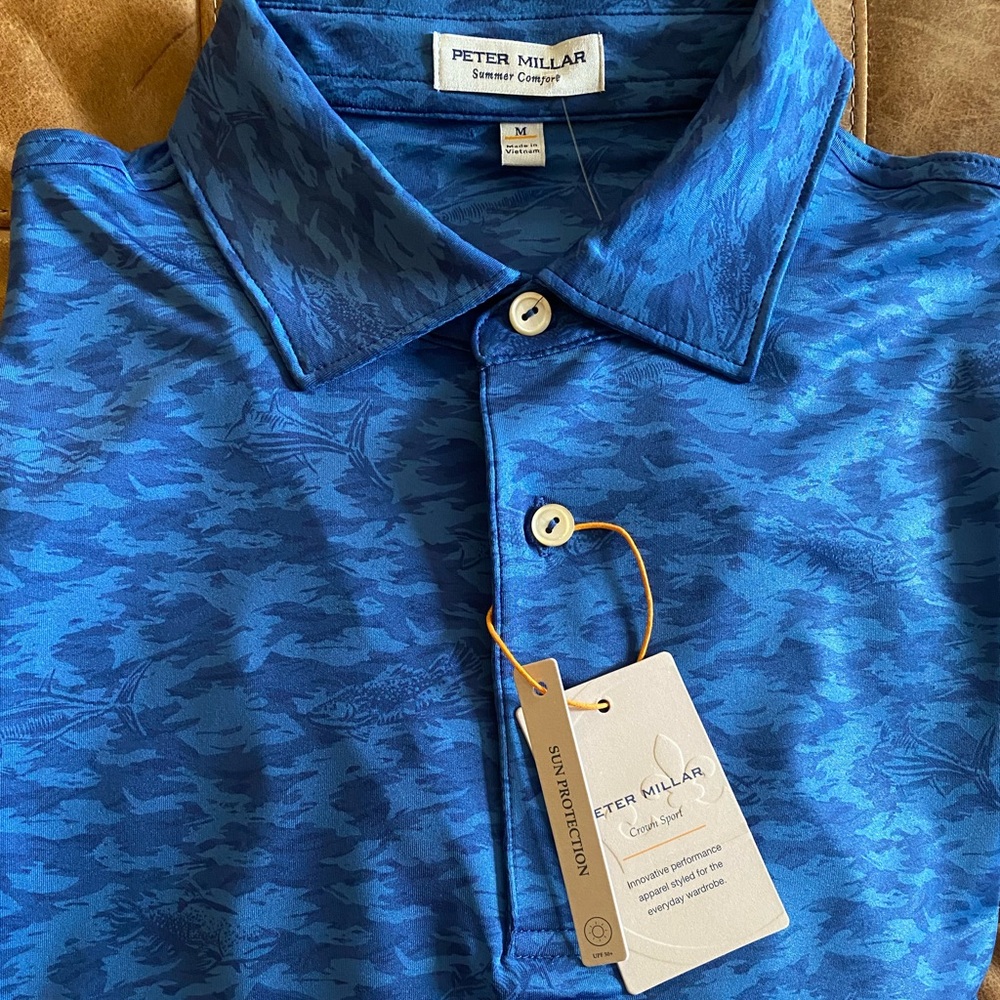 Peter Millar Fish Camo Performance Polo NWT - Picture 6 of 13